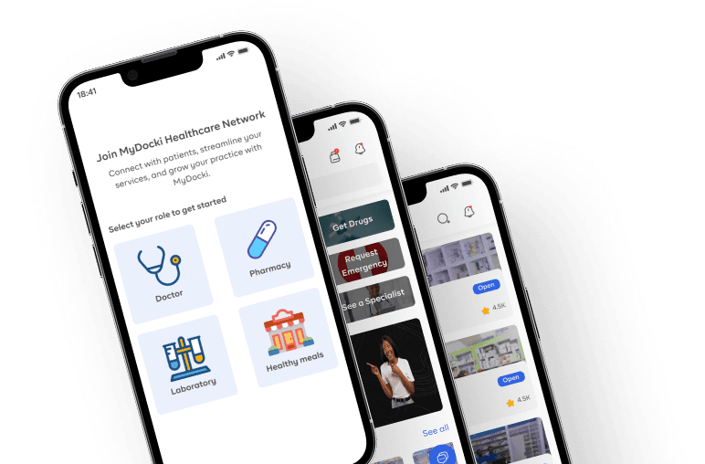 MyDocki App Interface - Role Selection